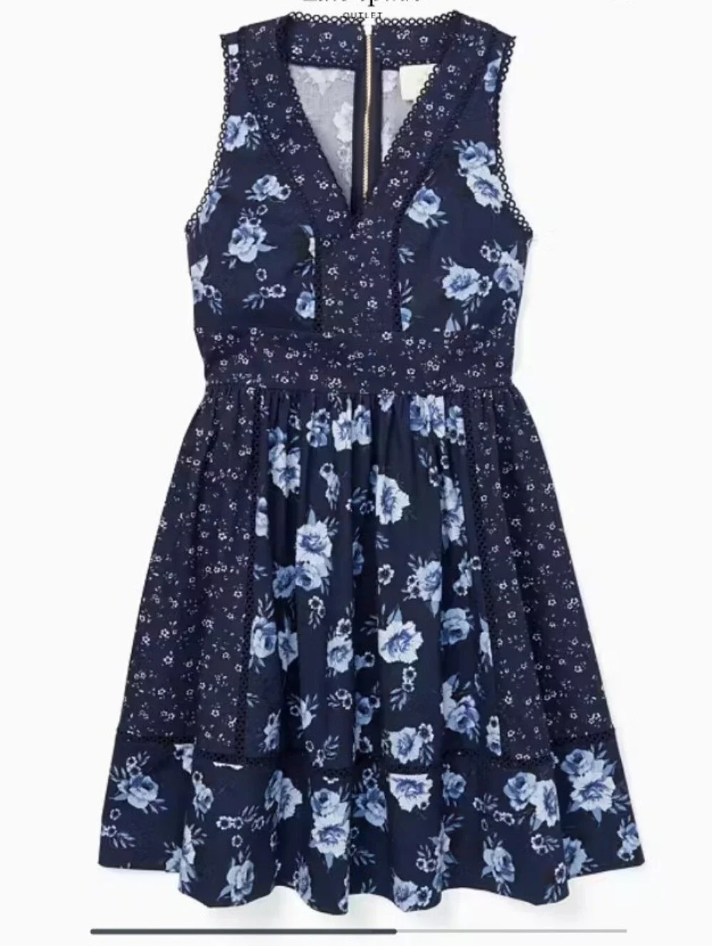 kate spade Navy Floral Sleeveless Fit-and-Flare Prairie Dress